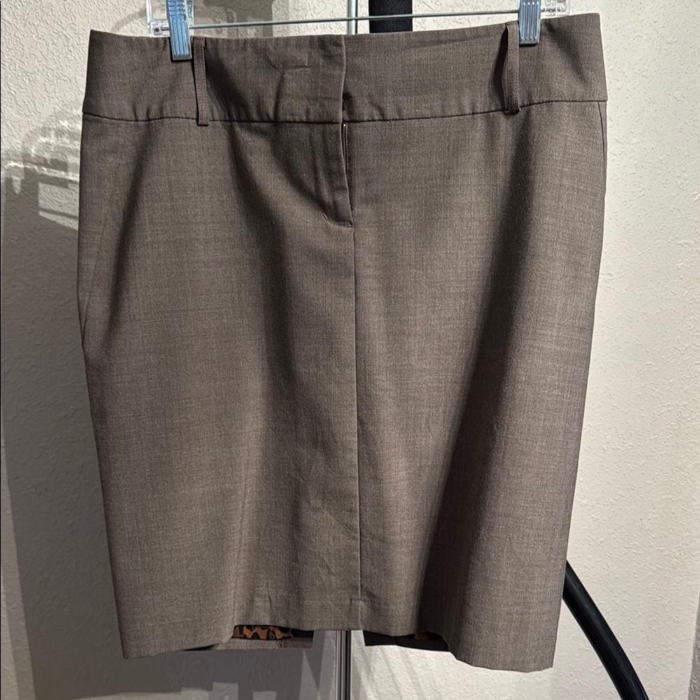 Express Brown Pencil Skirt Knee-Length Workwear